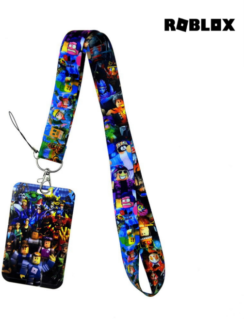 타임컴퍼니 로블록스 교통 버스 카드 목걸이 학생증 사원증 카드 수납 케이스, 1개, 블루
