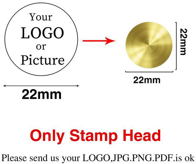 실링 왁스 세트 로고 금속 스탬프 나만의 선물 초대장, round 22mm