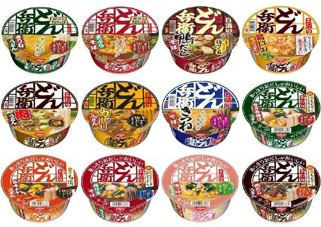 일본 닛신 우동 소바 세트 12종, 30캔