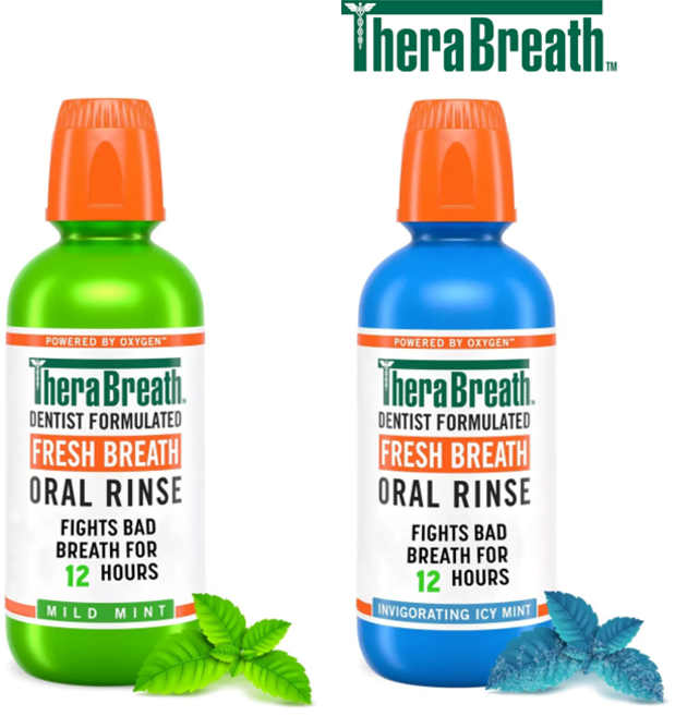[TheraBreath] [1+1] 테라브레스 직구 마일드민트 + 아이시민트 구취제거 입냄새제거 가글 473ml TheraBreath Fresh Breath Mouthwash, 2개