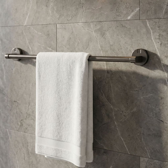 다파노 무타공 강력흡착 욕실 수건걸이, 그레이, 1개