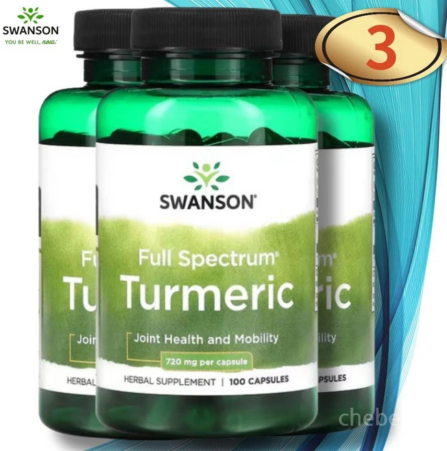스완슨 풀스펙트럼 강황 커큐민 터메릭 720mg 100캡슐 3병, 100정, 3개 - 쿠팡