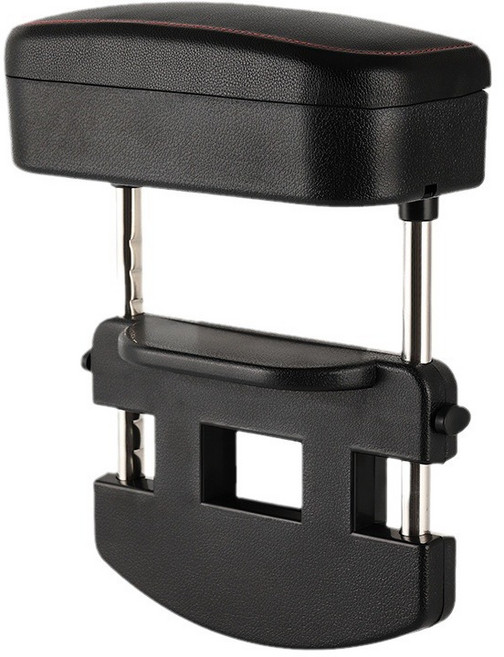 베베어스 다용도 차량용 팔걸이쿠션 팔꿈치쿠션 사이드수납 자동차 수납함 차량틈새수납함 차량용품, 블랙레드