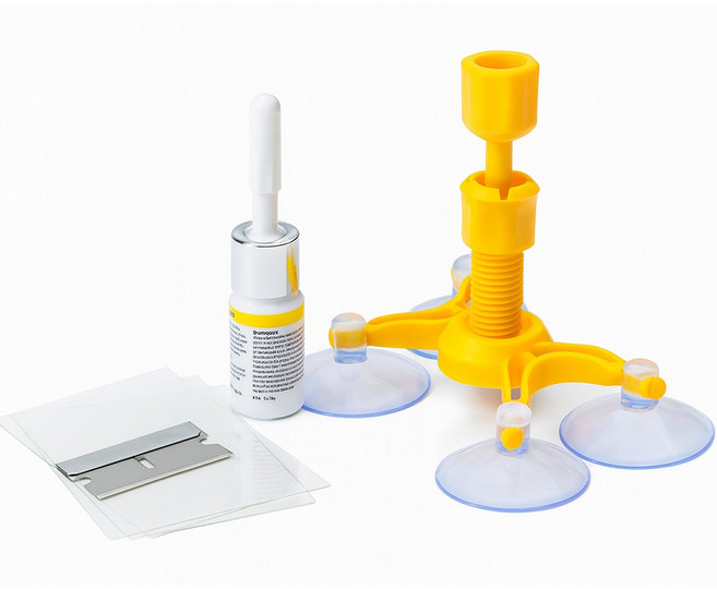 고고스 자동차 유리복원 키트 돌빵 금간유리 앞유리 크랙 수리 셀프복원 세트, 1세트, 1ml