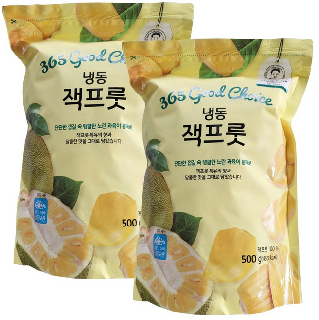 냉동 잭후르츠 잭푸르트 2개, 500g