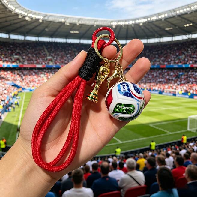 축구 월드컵 대회 우승 트로피 열쇠고리 FIFA World Cup 2026 미니 축구 키링 북중미 월드컵기념품 굿즈, 1개, 북중미 월드컵 키링