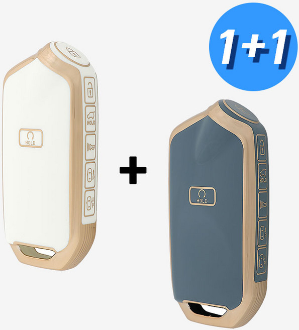 (1+1) 기아 차 키케이스 키커버 기아 호환 TPU, KIA-07(G타입), 아이보리+그레이블루