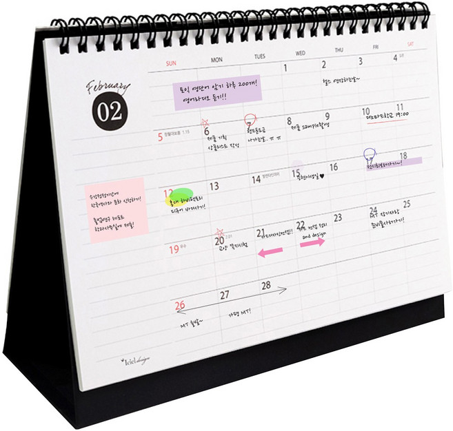 아이씨엘디자인 데스크 스케줄러 캘린더 2026, 블랙, 1개