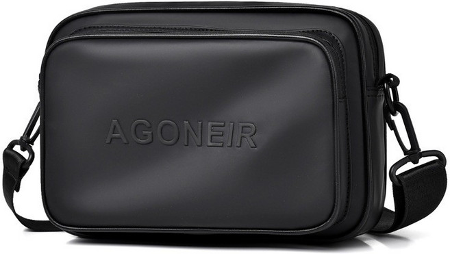 AGONEIR 男士斜背包, 黑色