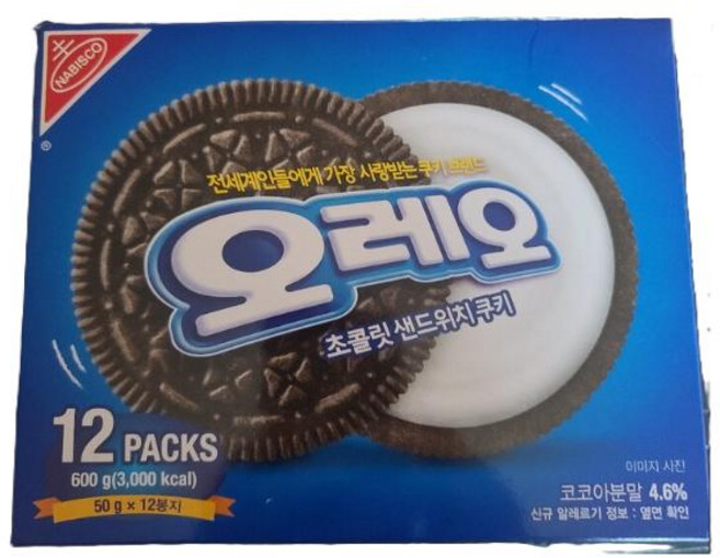오레오 화이트크림 초코 쿠키 600g, 1세트