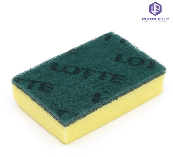 퍼플제로 주방스펀지수세미 부드러운수세미 주방스펀지 양면 소 1개