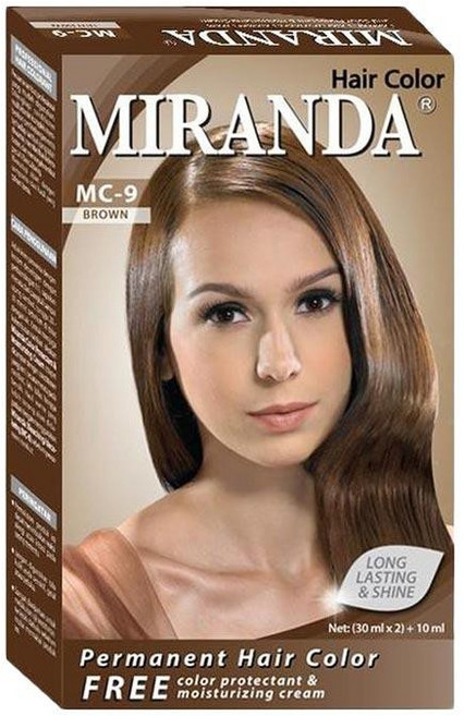 MIRANDA染髮劑 染髮膏 泡泡染 持久亮麗 遮蓋白髮 多種髮色可選, 棕色, 1個