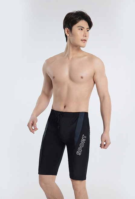 游泳褲成人男士舒適時尚長腿五分低腰個性印花加肥加大男士泳褲