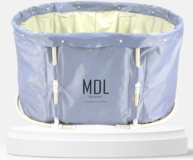 올지 오발형 원터치 접이식욕조 이동식 욕조 반신 가정용, 라이트 블루, 라이트 블루 4종 풀세트