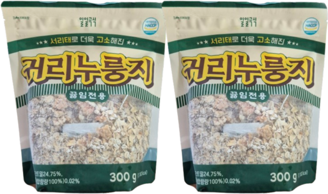 일일곡식 귀리 누룽지, 300g, 2개, 300g