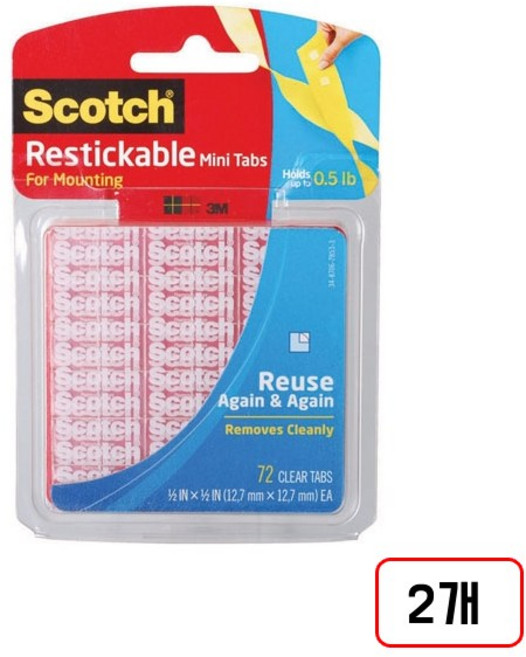 3M)재접착 폼양면테이프(R10), R103/72개입/12.7x12.7mm/M323484, 2개