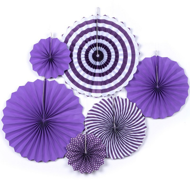 파티팡 페이퍼팬 데코 6종세트, 퍼플