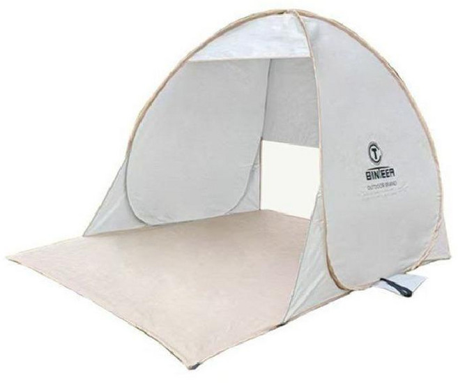 초경량 휴대용 3초 원터치 그늘막 텐트, 카키 + 가방 + 방습패드