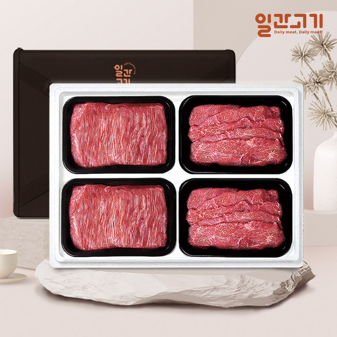 [일간고기] 1등급 암소한우 선물세트 1.2kg (국국불불), 단품