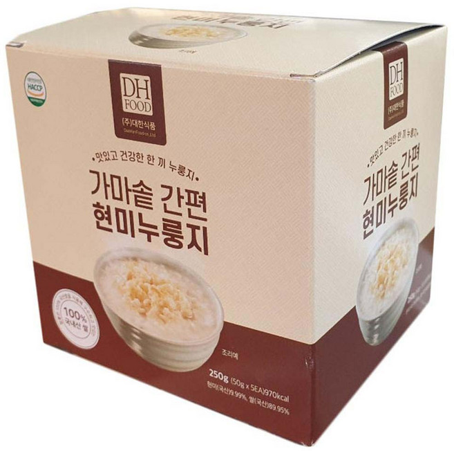대한 가마솥 간편 현미찹쌀 누룽지 (50gx5), 1개, 250g