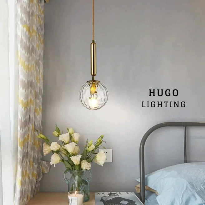 HUGO LIGHTING 波紋吊燈 現代簡約餐桌燈 北歐臥室床頭單吊燈