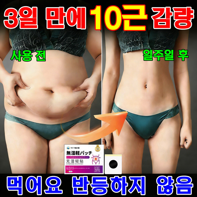 일본의 기술 다이어트 패치슬리밍 몸매 관리 배꼽 관리 바디슬리밍패치 제습 다이어트 체형 뱃살 배꼽패치, 4개, 10개입