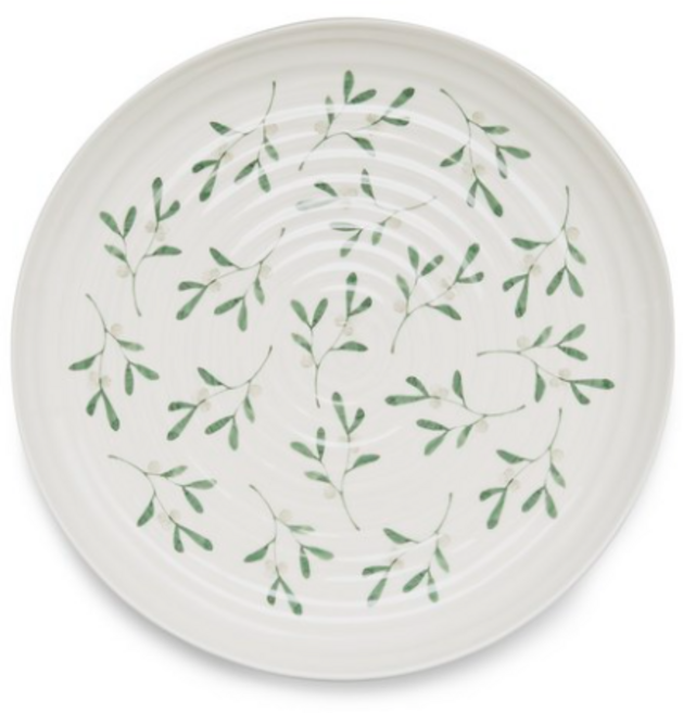 포트메리온 소피콘란 미슬토 라운드 플래터, white+green, 1개