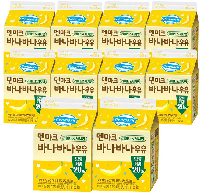 덴마크 바나바나우유, 10개, 300ml