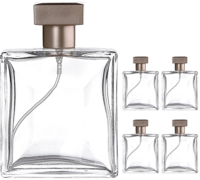 T 모던 골드 50ml 향수 공병 스크류타입 용기 만들기 재료 퍼퓸 스프레이 유리 DIY, 5개