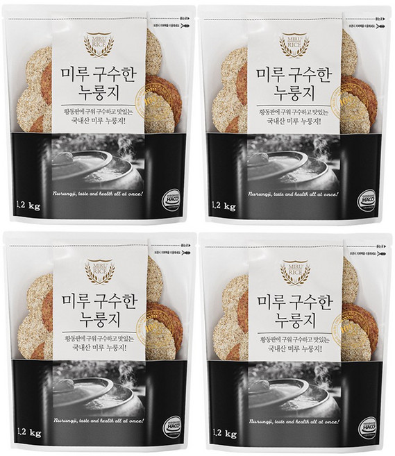 미루구수한누룽지 쌀누룽지, 4개, 1.2kg