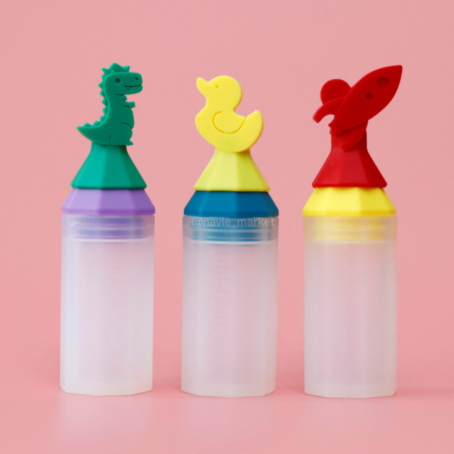 이크 실리콘 투약병 투명눈금 20cc 3종, 1세트