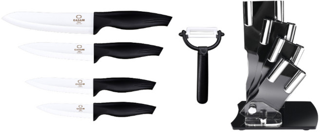 까사니 세라믹 나이프 6종세트, 1세트, 육류용칼+야채류칼+과도+과도(소)+필러+가치대