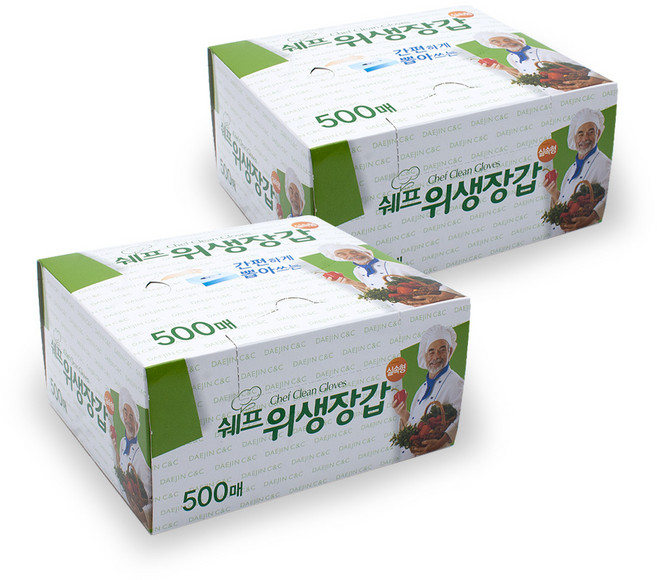쉐프 실속형 위생장갑 500매, 500개입, 2개