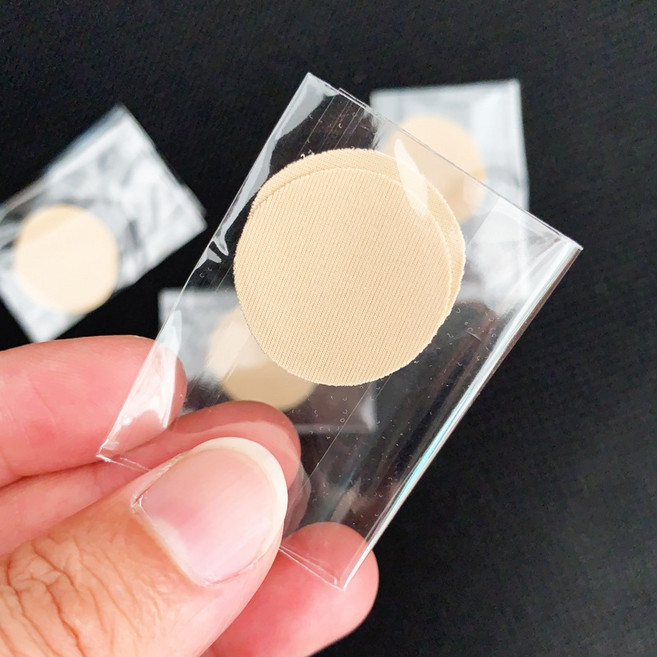 矽膠胸貼專用乳頭隔離貼片 防拉扯圓形保護貼布 輕薄隱形 舒適透氣, 1個, 膚色雙拉布貼布