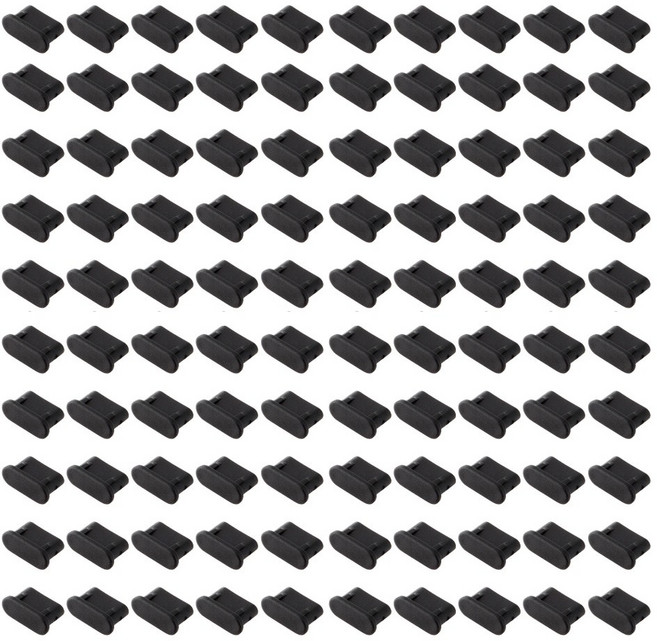 MAINE 핸드폰 C타입 먼지마개 충전포트 보호캡 100개 USBCDC100, 블랙