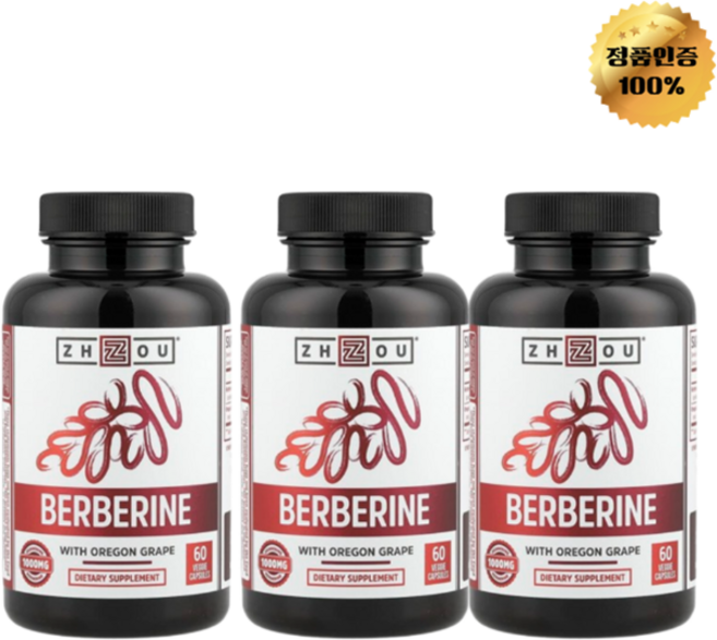 2+1 조우 뉴트리션 베르베린 함유 오리건 포도 1000mg 베지 캡슐 60정, 3개