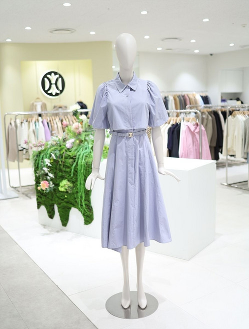 [백화점상품] 듀엘 원피스 플레어 볼륨소매 자켓형 우아한 여성정장 패션