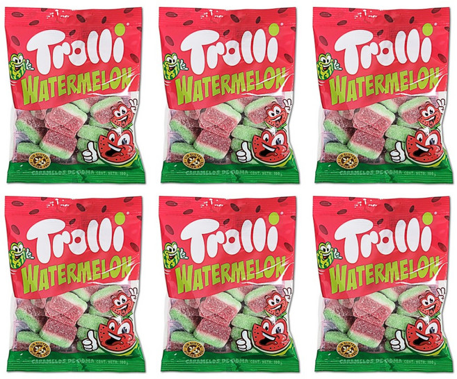 트롤리 워터멜론 맛젤리, 6개, 100g