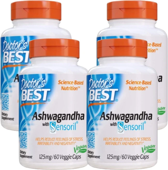 닥터스베스트 아슈와간다 센소릴 125 mg 60 베지캡슐 4개 위다노라이드, 4통, 60정 - 쿠팡