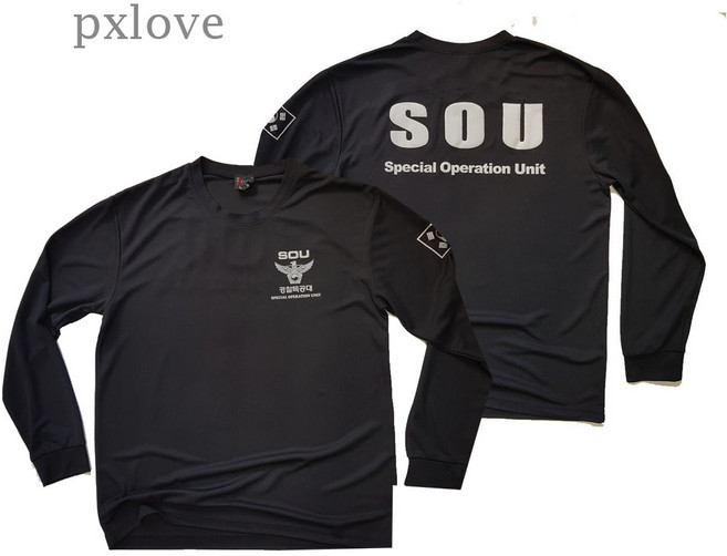 경찰특공대SOU 로카 긴팔티셔츠 군인 쿨기능성 로카 조깅 헬스(004475)