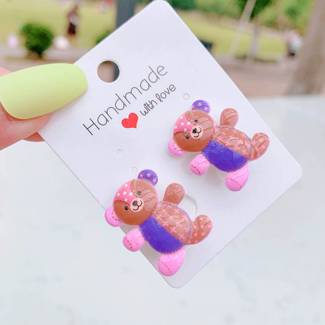 可愛甜美 無耳洞兒童無痛夾式耳環