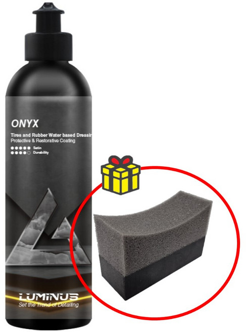 루미너스 오닉스 타이어 광택제 자동차 타이어 드레싱제 수성 코팅제 500ml+스펀지, 1개, 500ml