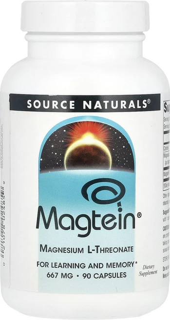 Source Naturals Magtein 마그네슘 L-트레오네이트 667mg 캡슐 90정, 1개 - 쿠팡