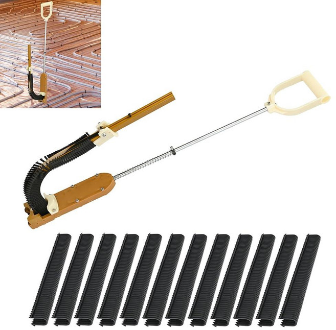 Nisorpa PEX 스테이플러 건 키트 - 3.8cm(1-1/2인치) 아연 도금 스테이플 1320개 2.5cm(1인치) 및 5.1cm(2인치) 폼 보드 튜브 단열재용 계, Nisorpa PEX 스테이플러 건 키트 - 3.8cm