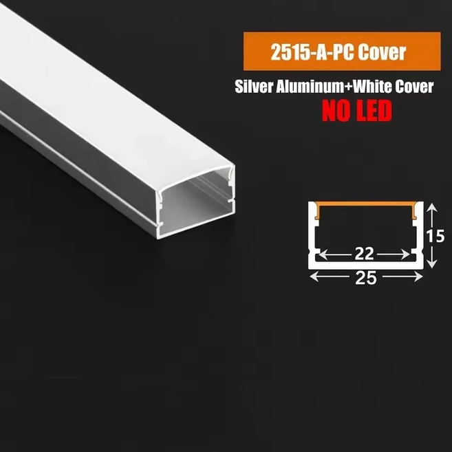 임베디드 욕실 파티션 LED 알루미늄 프로파일 F형 샤워 채널 유리 보드 선반 방수 바 스트립 라이트, 02, 0.5mx1pcs, 1개