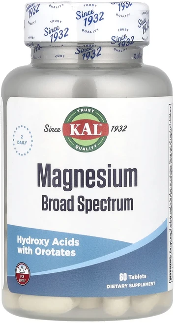 단백질 비타민 철분 마그내슘 칼슘 KAL 마그네슘 브로드 스펙트럼 60정(1정당 200mg) 고루고루섭취해주세요, KAL마그네슘브로드스펙트럼60정1정당200mg, 1개, 60정 - 쿠팡