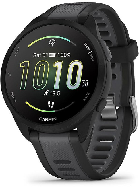 가민 포러너 165 스마트워치 실행 컬러풀 AMOLED 디스플레이 교육 지표 및 복구 인사이트 블랙, 블랙_150829