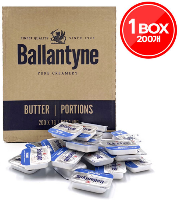 호주 발렌타인 스프레더블 일회용 미니 포션 가염 버터 (7g x 200EA) 업소용 부대찌개 재료 토스트 햄버거 샌드위치 업소용, 7g, 200개