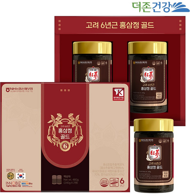 고려 6년근 홍삼정 골드 240g 2병, 2개