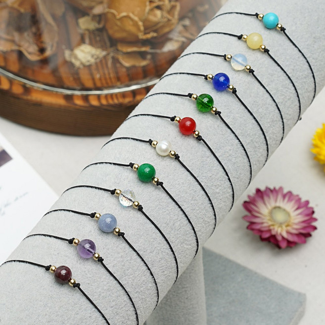 탄생석 원석 매듭 팔찌 행운과 의미를 담은 핸드메이드 팔찌